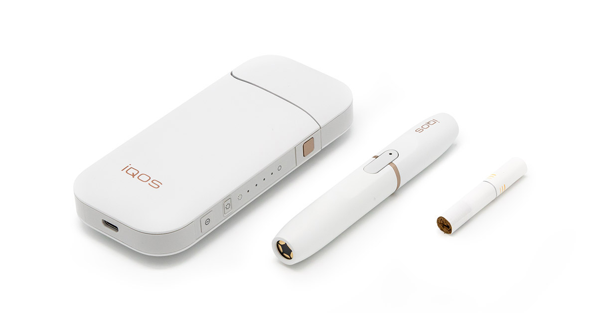 The three-component IQOS device.