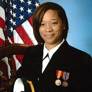 Xarviera Appling in her United States Navy uniform.